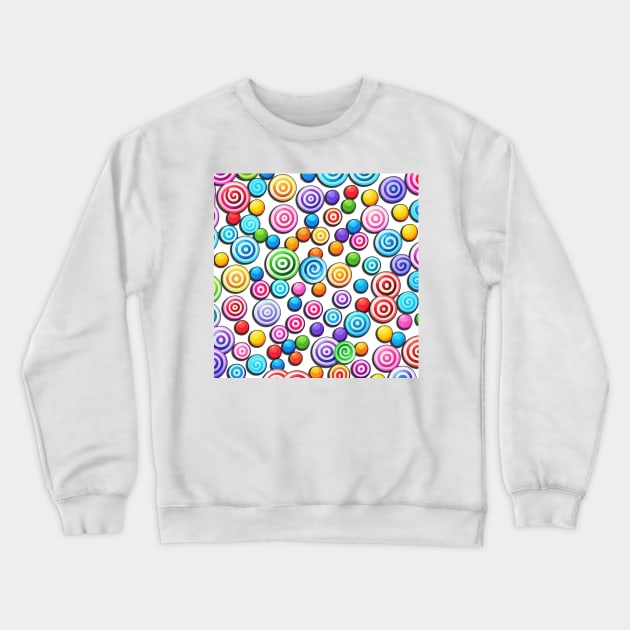 Assorted Candies on White Background (MD23HWN032b) Crewneck Sweatshirt by Maikell Designs